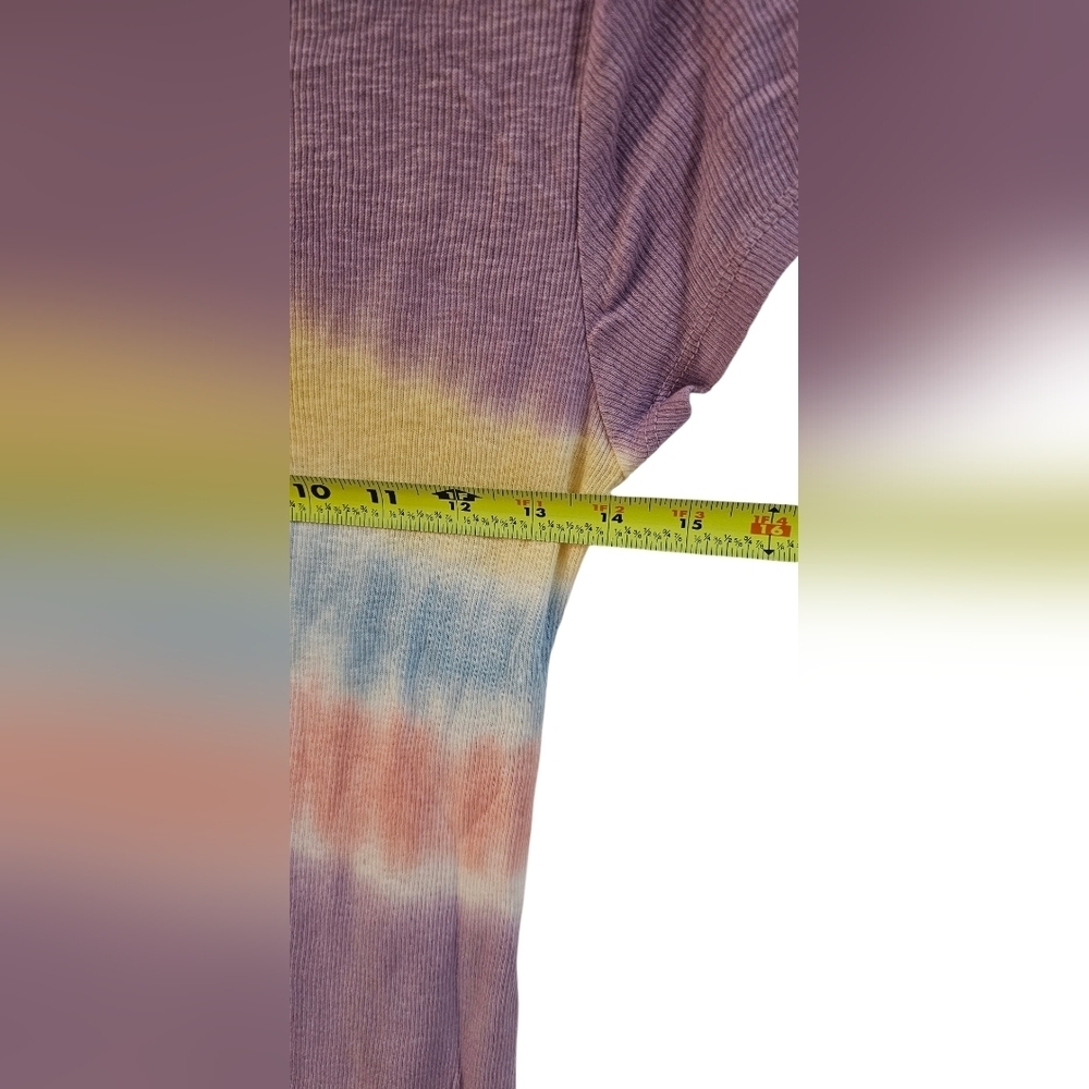 Anthropologie - NEW Maronie Tie Dye Knit Pullover T-Shirt Blue Ribbed Top​​​ - Picture 4 of 6